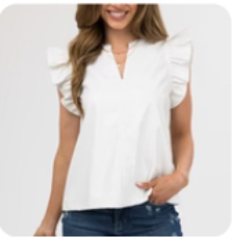 Faux Leather Ruffle Sleeve Top